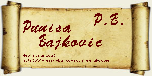Puniša Bajković vizit kartica